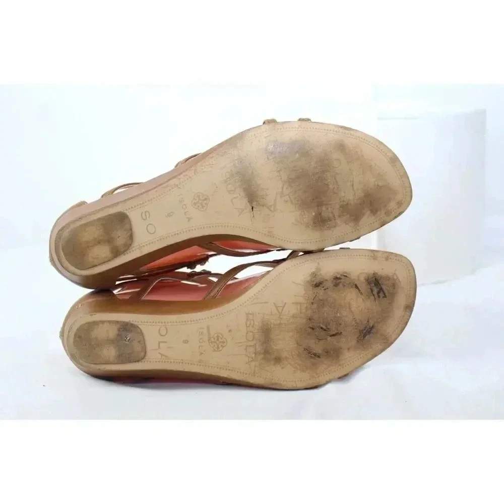 ISOLA beige open toe ladies wedge shoes size 9